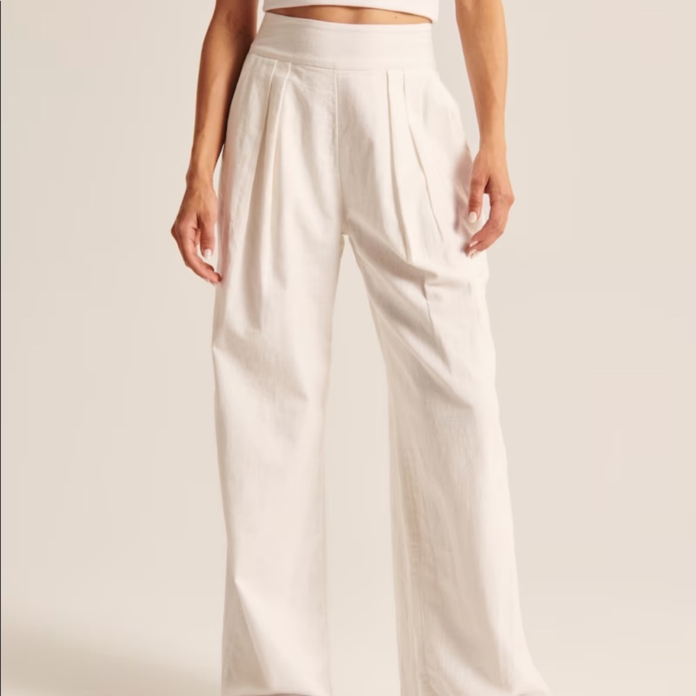 Abercrombie & Fitch Wide Leg Linen Trousers - NEW